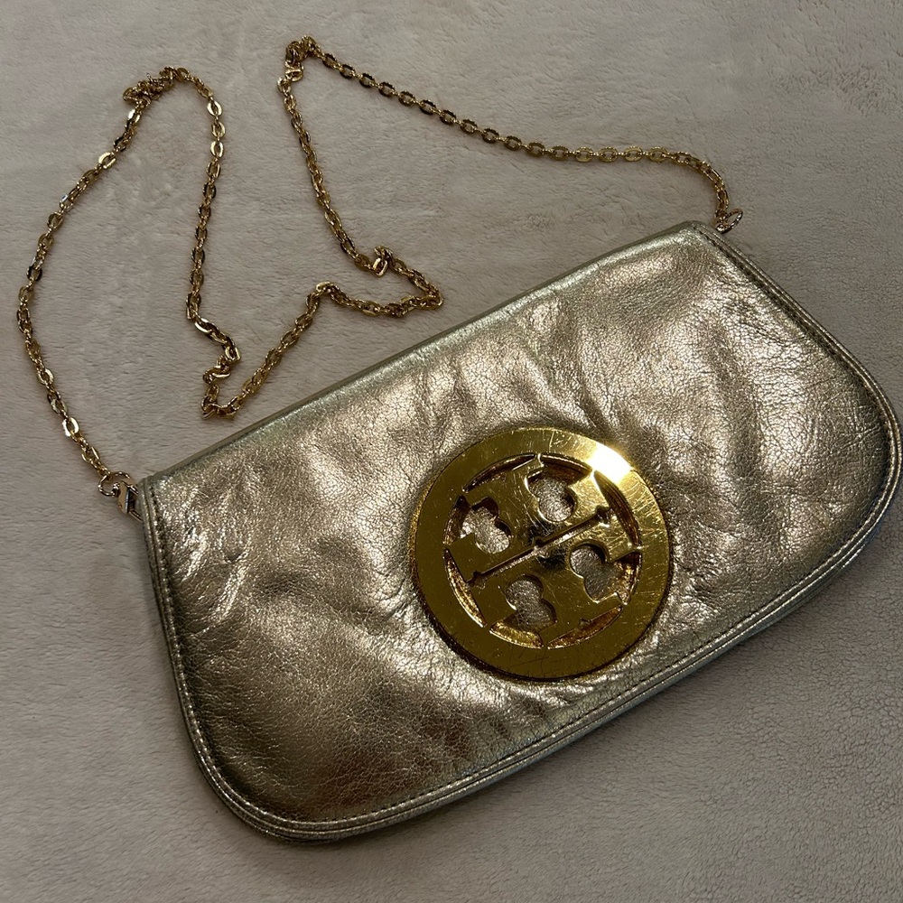 Tory Burch Gold Leather Crossbody Bag